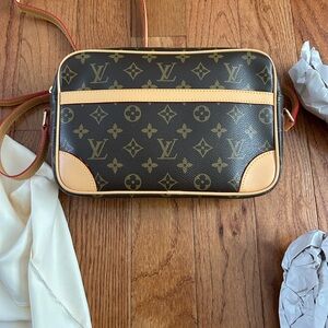 Trocadero Black and Tan Monogram Shoulder Bag brand new comes with dust cover.